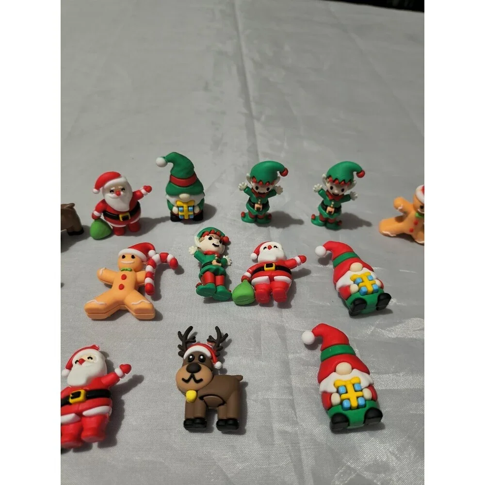 3D Unbranded Christmas Characters Set Of 15 Santa, Elf, Reindeer, Gingerbread